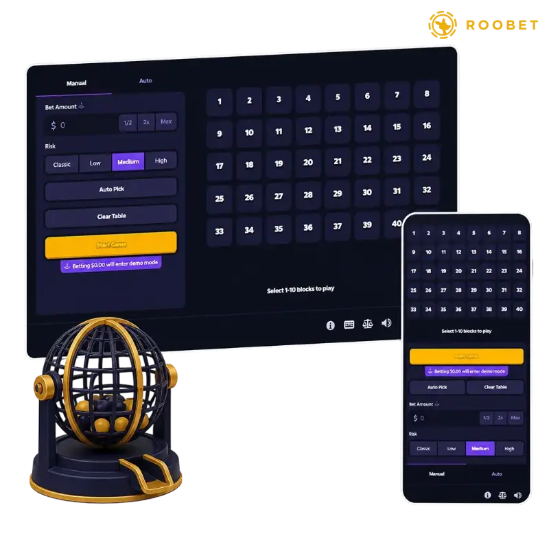 Keno on Roobet, illustration