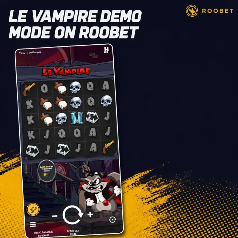 Le Vampire Demo Mode on Roobet, illustration