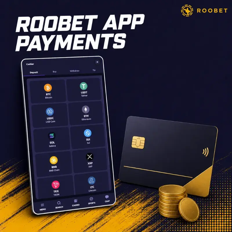 Roobet cashier screen, illustration