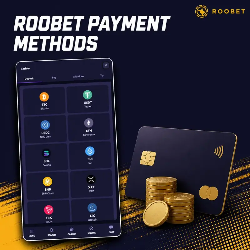 Roobet Payment Methods, illustration