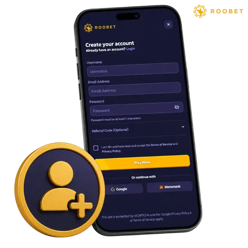 Roobet Sign Up — Account Registration and Verification, illustration