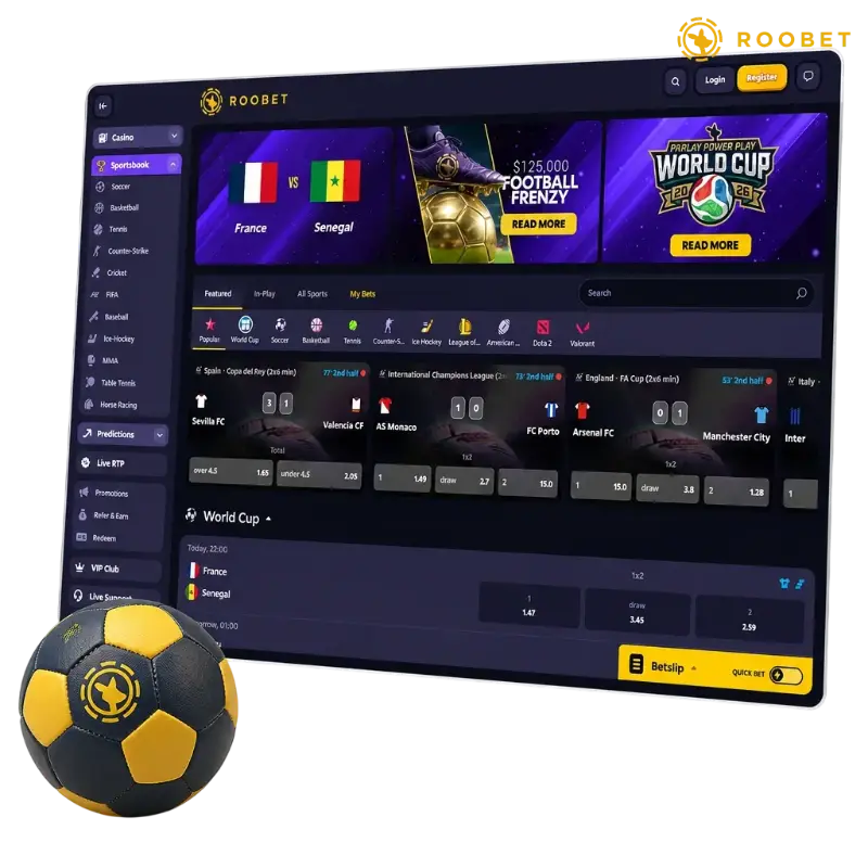Roobet Sports Betting — Markets, Odds and Live Bets, illustration