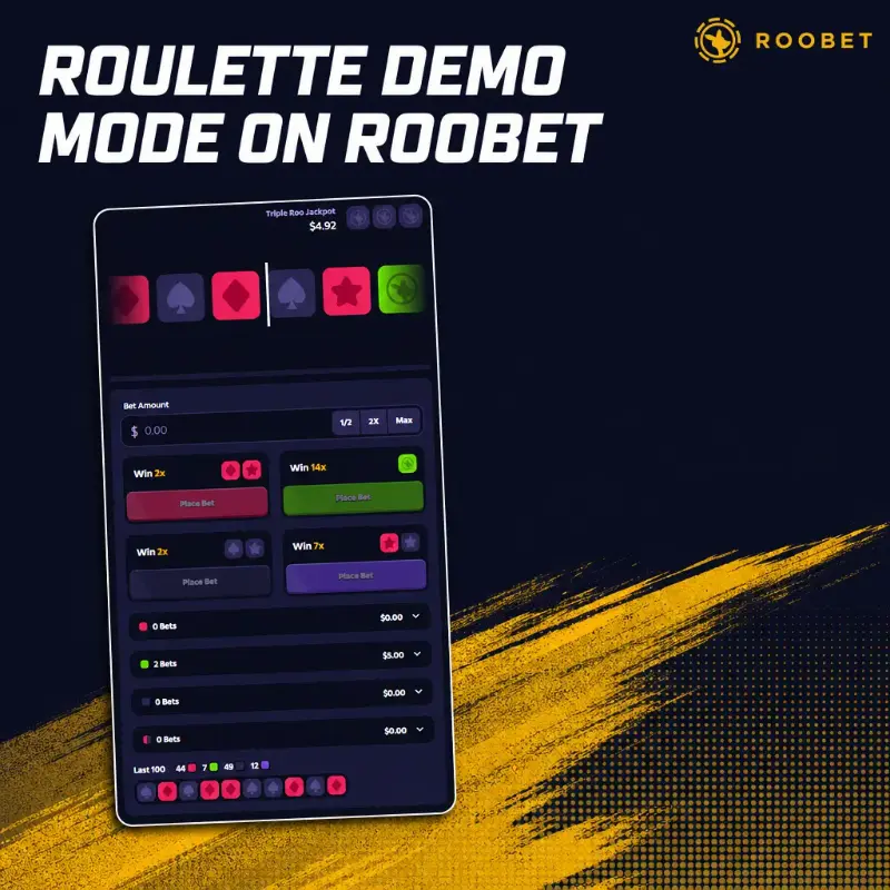 Roulette Demo Mode on Roobet, illustration