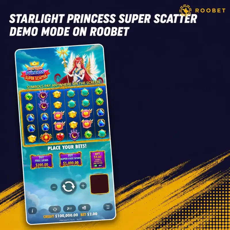 Starlight Princess Super Scatter Demo Mode on Roobet, illustration