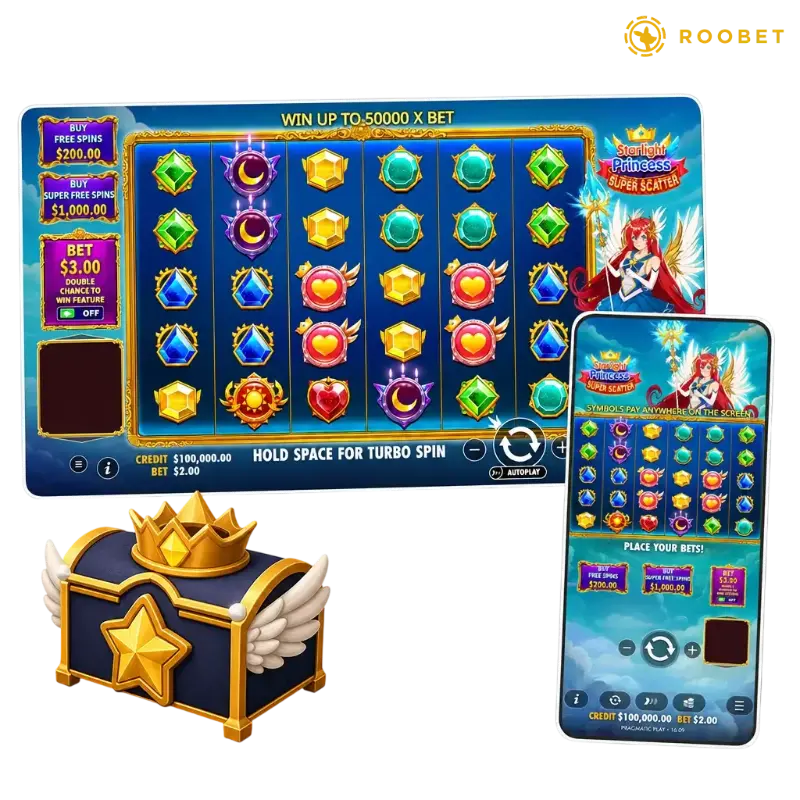 Starlight Princess Super Scatter on Roobet, illustration