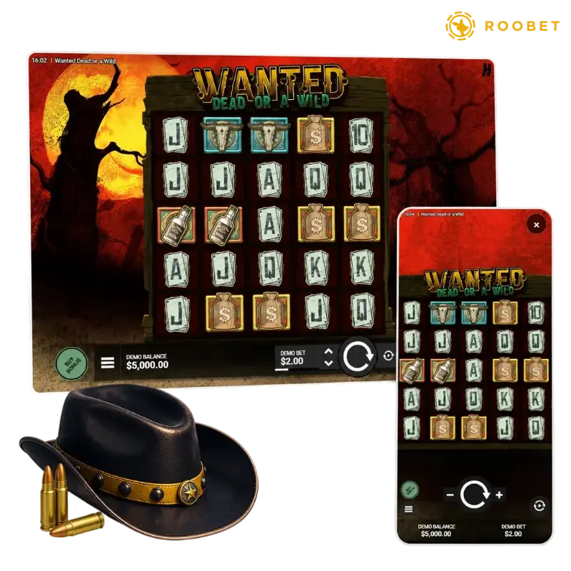 Wanted Dead or a Wild on Roobet, illustration