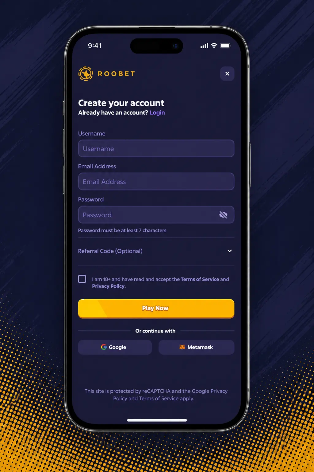 Step-by-step guide showing how to sign up, opt in, deposit, and claim a Roobet bonus