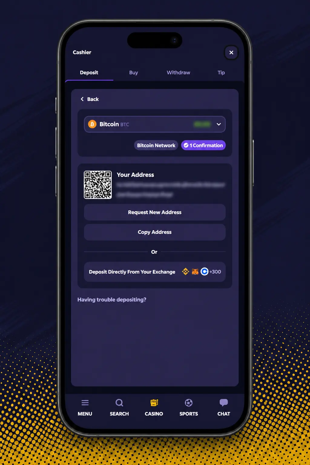 Step-by-step guide showing how to make a deposit on Roobet using UPI, cash, or cryptocurrency