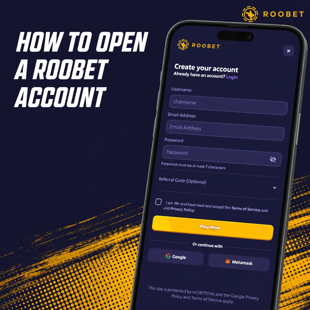 Step-by-step guide to registering a Roobet account with email, phone, or social login, plus ID verification requirements.