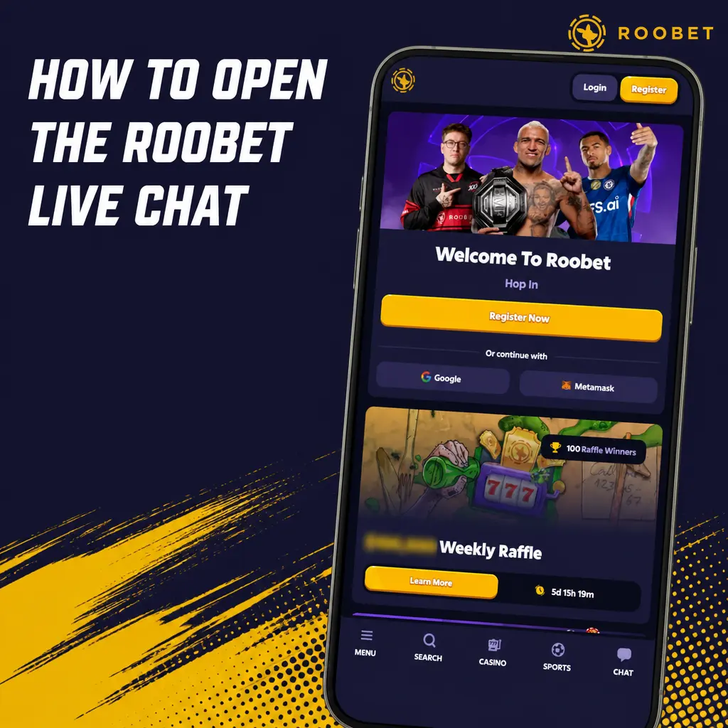 Step-by-step guide showing how to open Roobet live chat for fast customer support on website and mobile app