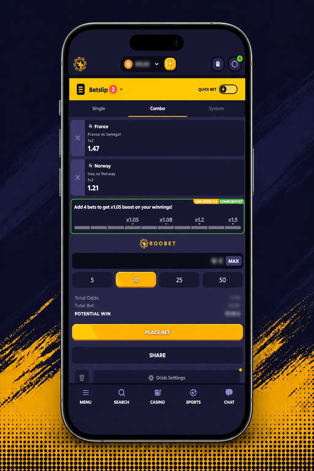 Step-by-step guide showing how to register, deposit, and place a bet on Roobet's sportsbook platform