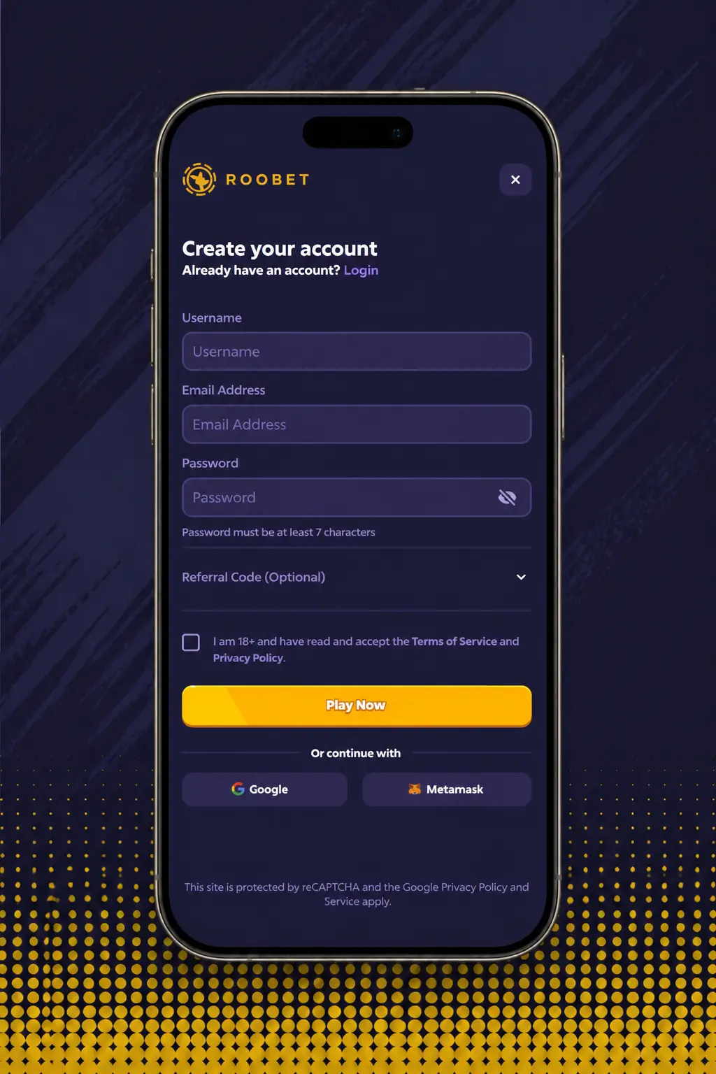 Step-by-step guide to playing Roobet Dice online, showing registration, deposit, game search, and bet placement screens