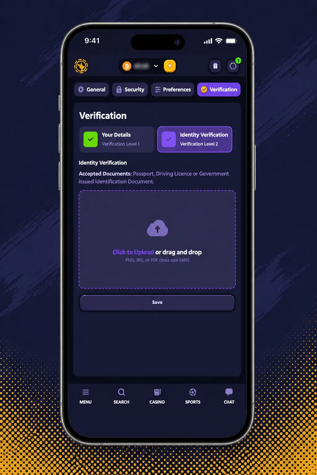 Step-by-step guide showing how to verify a Roobet account through the KYC and identity verification process
