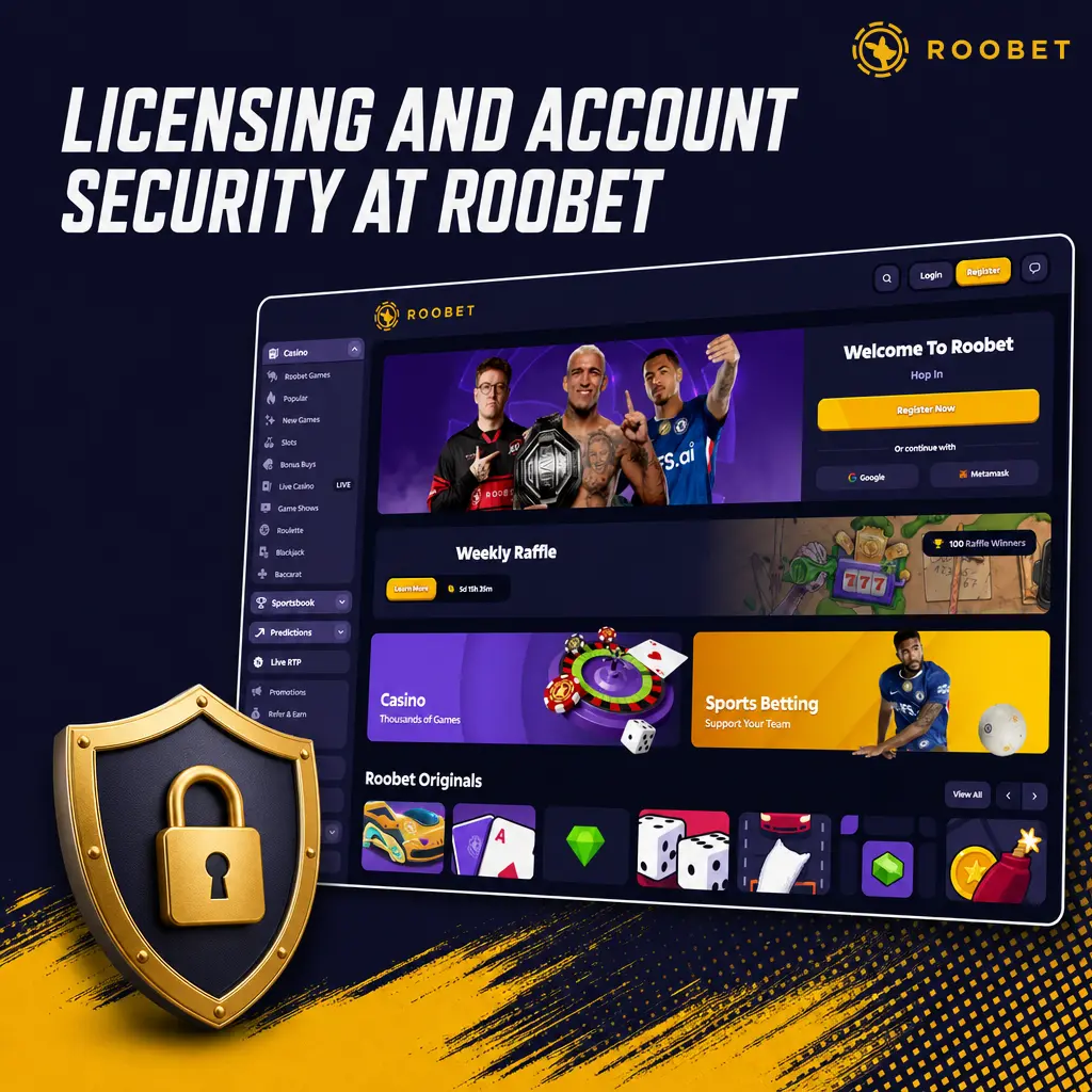 Roobet's Curaçao license, SSL encryption, KYC verification, and tested game software ensure account and data security.