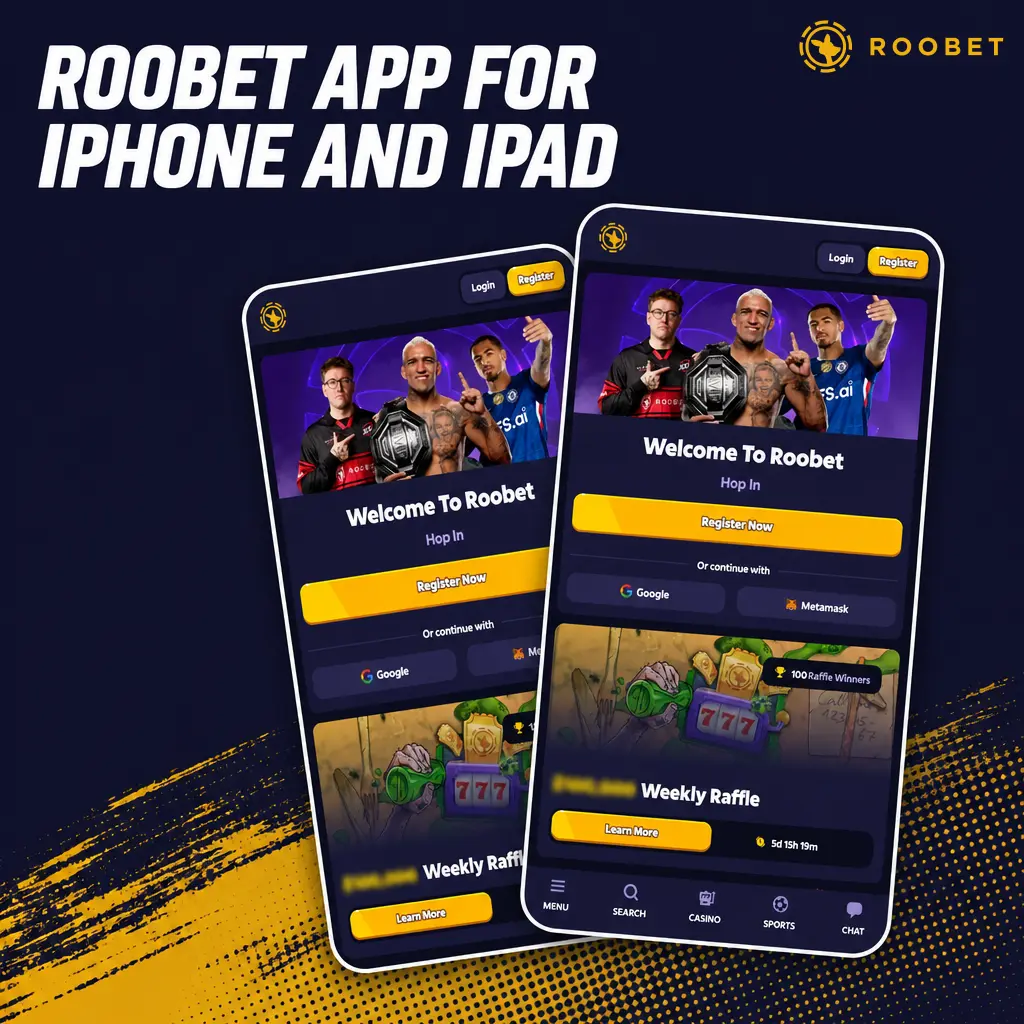 Roobet web app icon on iPhone and iPad home screen, installed via Safari Add to Home Screen