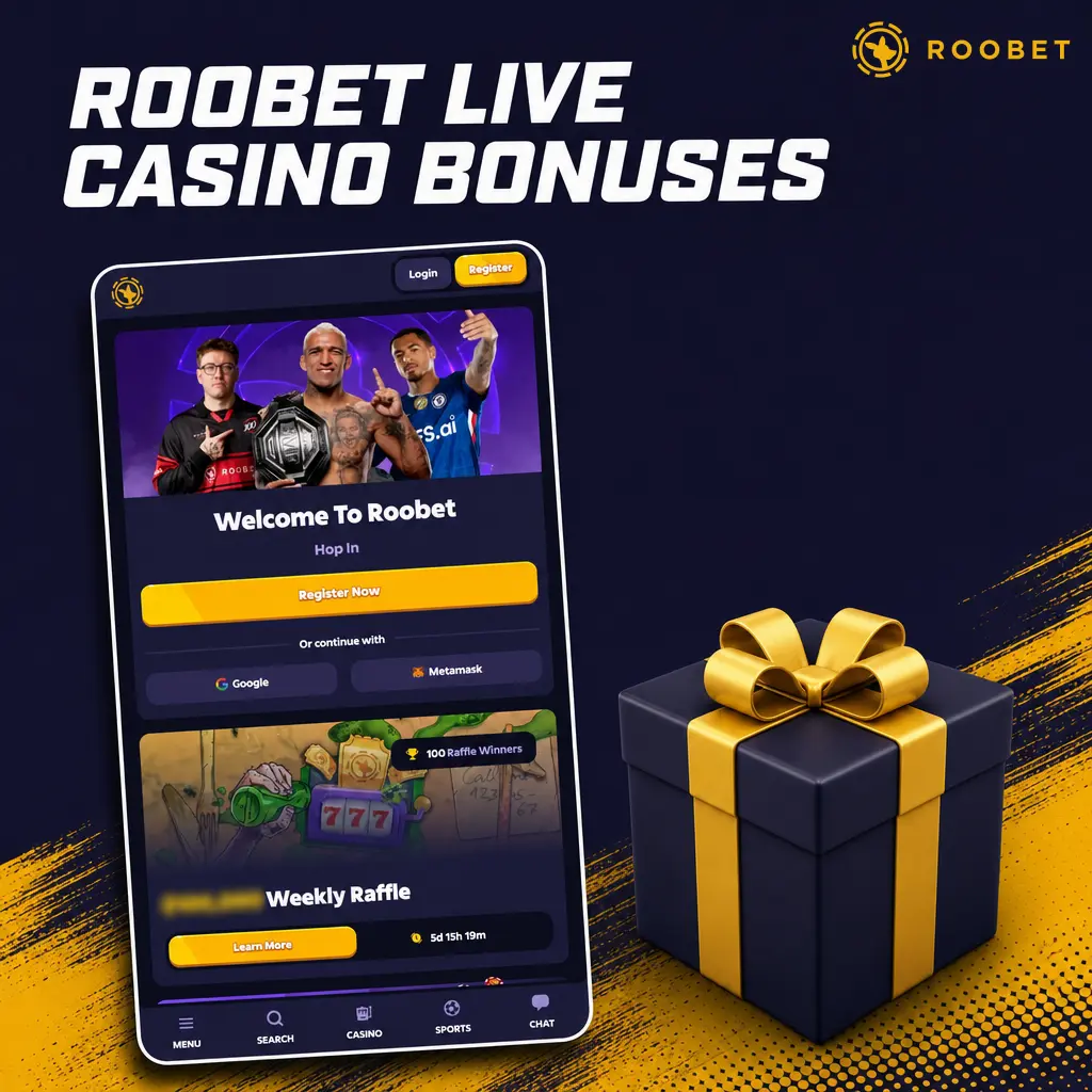 Roobet Live Casino welcome bonus: 100% up to $500 on first deposit, min $10, 40x wagering requirement
