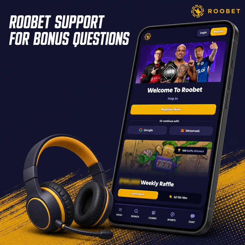 Roobet 24/7 support via live chat and email for bonus issues like missing funds, wagering progress, and promo code errors