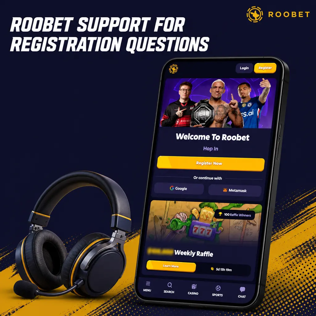 Roobet support channels for registration, verification, and account access help, available 24/7