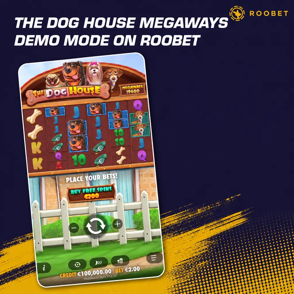 Dog House Megaways demo on Roobet showing free spins and sticky wild multipliers with no registration needed