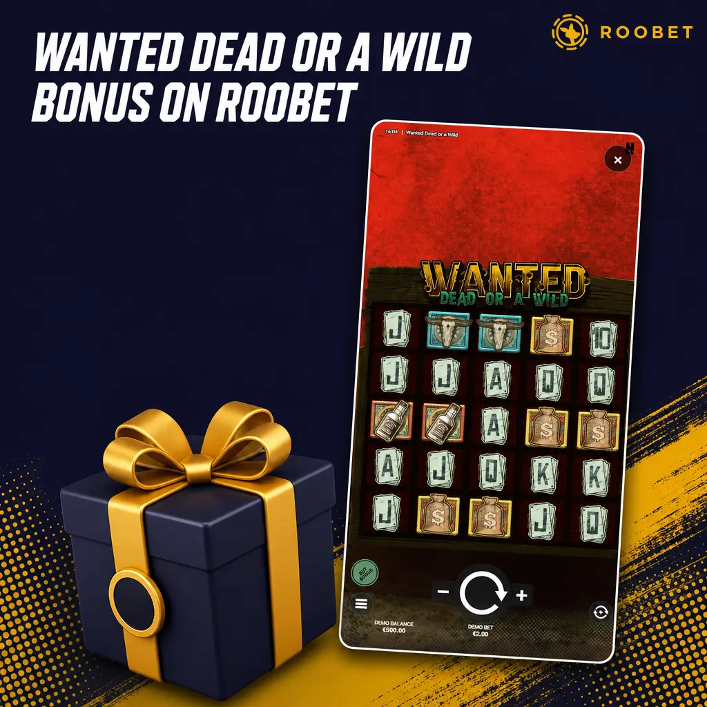 Wanted Dead or a Wild slot wagers boost Roobet rakeback, VIP tiers, and race leaderboards automatically after deposit.